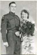 Wedding photo of Cpl William John Roberts and his wife June 1943.