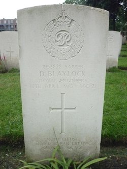 CWGC Headstone Uden War Cemetery - Sapper David Blaylock.