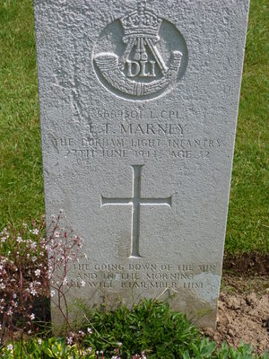 L/Cpl L T Marney's CWGC headstone.