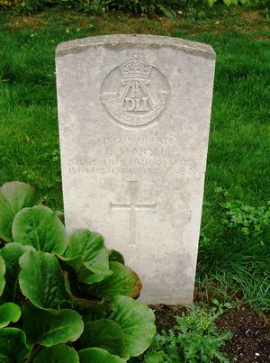 Pte C Marsh's CWGC headstone.