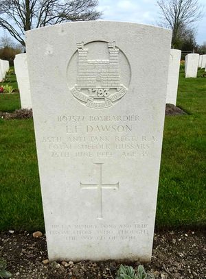 CWGC Headstone - Bombardier Ernest Frank Dawson 55th Anti-Tank Regiment.