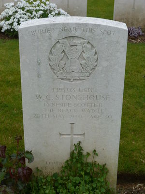 L/Cpl W C Stonehouse's CWGC headstone.