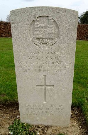 CWGC Headstone - Gunner William Ashley Morris, 55th Anti-Tank Regiment.
