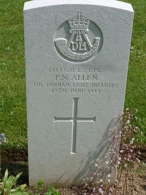 L/Cpl P N Allen's CWGC headstone.