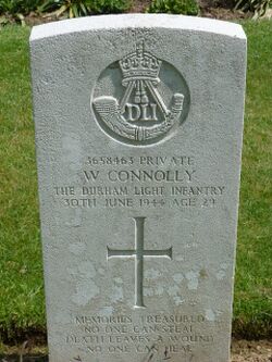 Pte W Connolly's CWGC headstone.