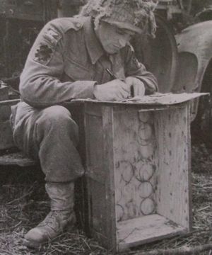 Private William Burnett in Normandy.