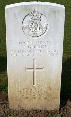 Pte T George's CWGC headstone.